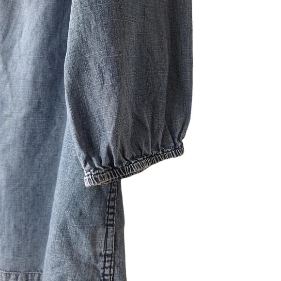 Ruff Hewn Large Blue 100% Cotton Lightweight Denim Pullover Tunic Top - Picture 4 of 10